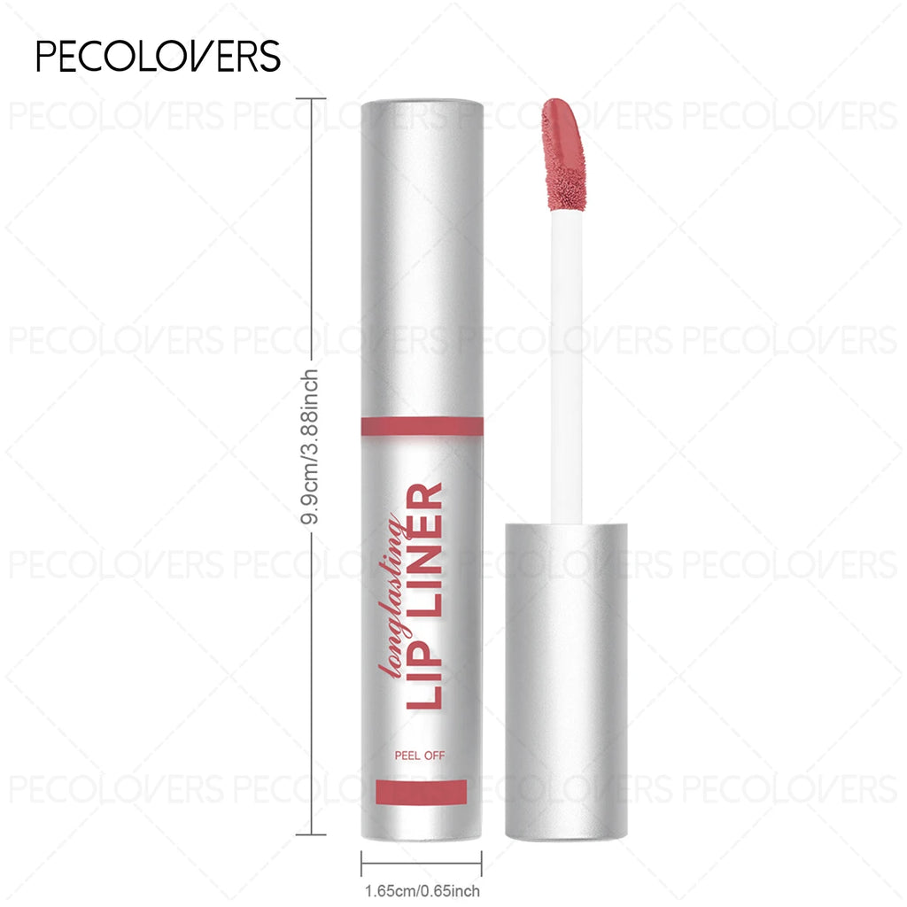 Matte pink peel-off lip liner with doe-foot applicator, long-wearing and waterproof liquid lip makeup.