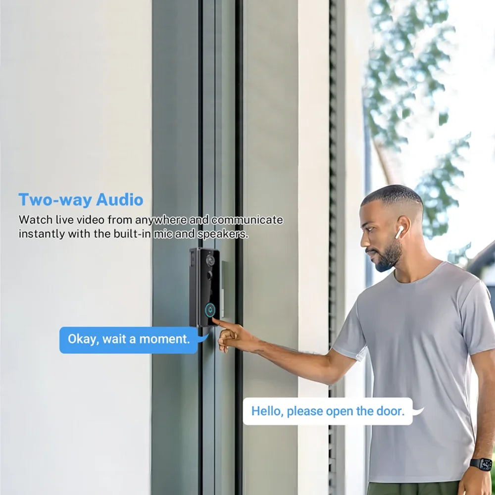 Wireless WIFI FHD Tuya Doorbell IP65 Waterproof Video Intercom with Camera for Home Security PIR Motion Detection Night Vision