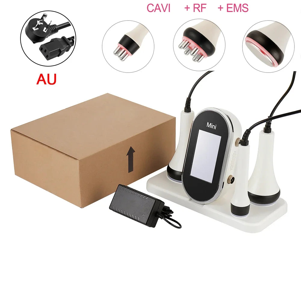 Ultrasonic Cavitation Body Slimmer with RF Skin Tightening - White Relaxation Treatment White AU Plug Tidesmit