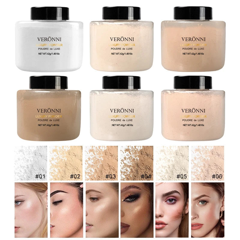 Tidesmit 6 color banana luxury loose powder for face makeup featuring oil control and smooth foundation finish