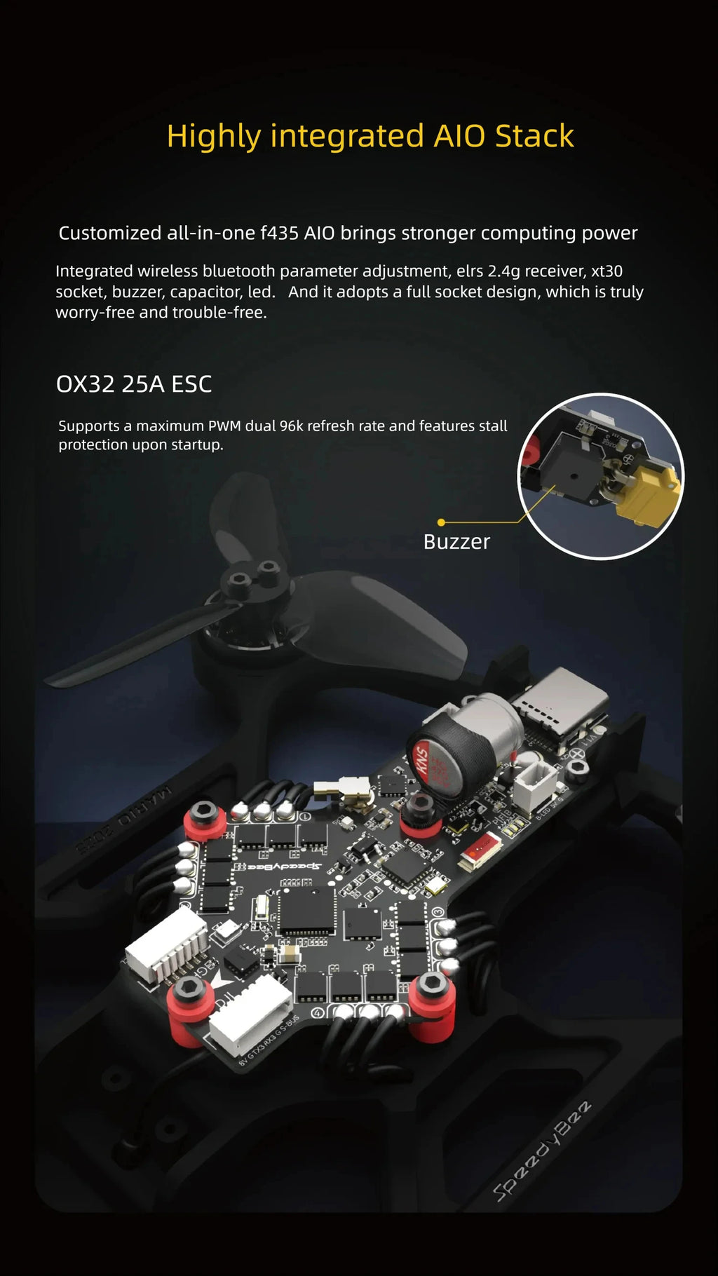 SpeedyBee Mario Mini25 FPV Drone Kit with O4 Air Unit & ELRS Receiver Tidesmit