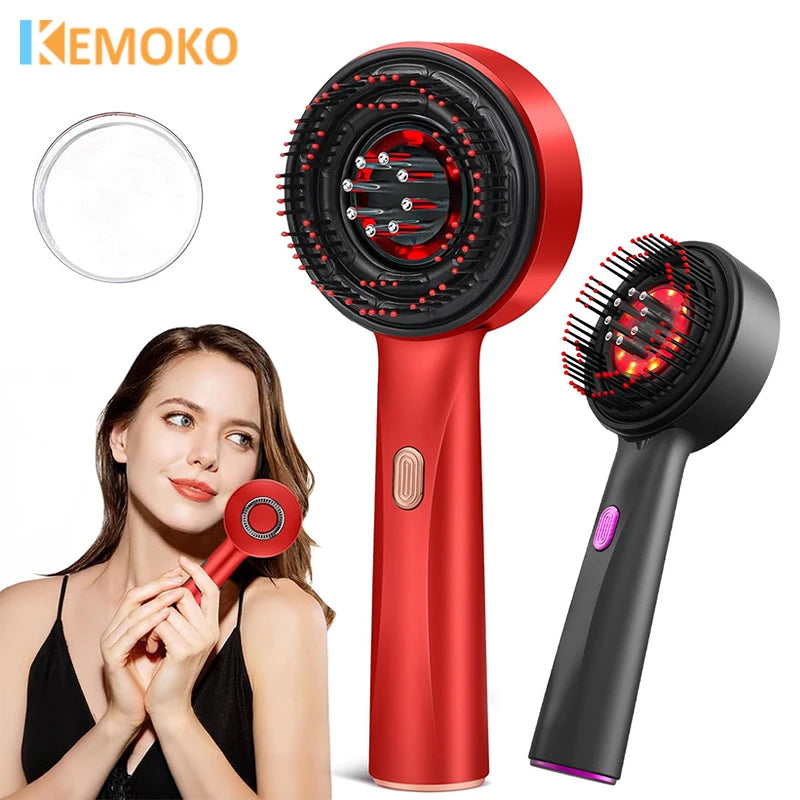 Electric Scalp Massager Comb for Hair Growth - Portable Red or Gray Device Relaxation Treatment Tidesmit
