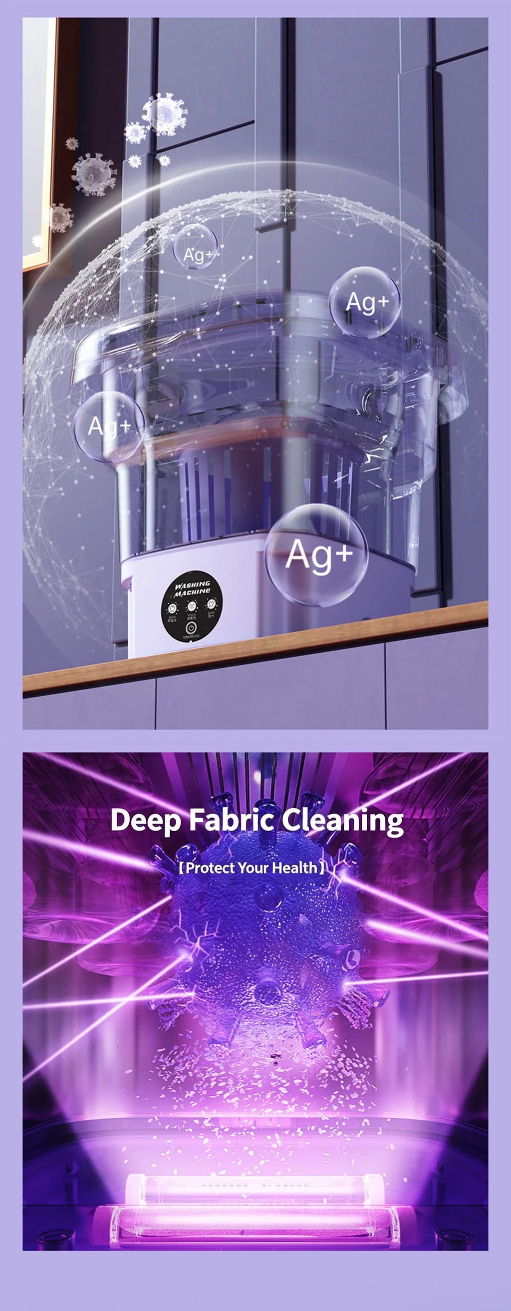 9L Collapsible Mini Washing Machine 100V-240V EU Plug