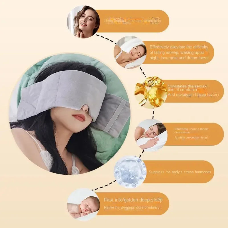 Gravity Sleep Mask Weighted Eye Mask Light Blocking Headband Fatigue Relief Sleeping Aid for Men Women Relaxation Tool Christmas