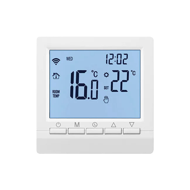 Wall-Mounted Boiler Thermostat, Wired Boiler Controller, Battery-Powered Intelligent Thermostat, Water Floor Heating Controller