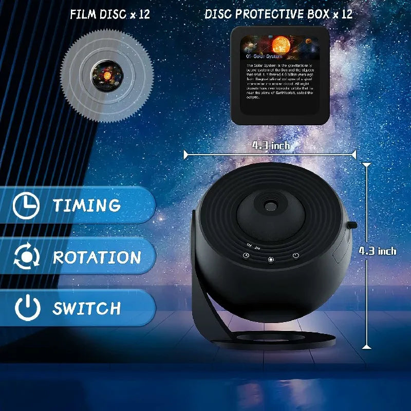 Galaxy Projector Night Light 360 Rotating LED Starry Lamp Black Tidesmit