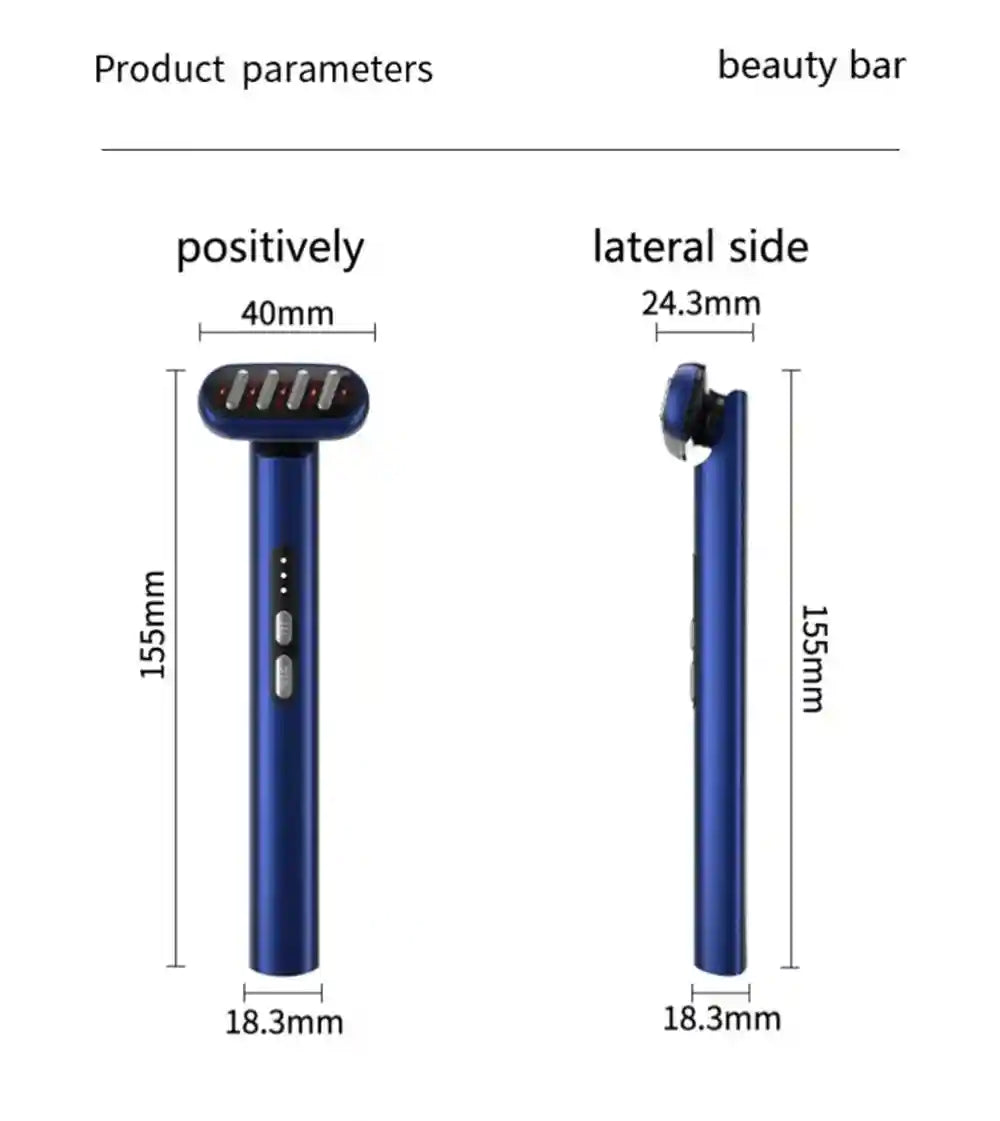 Tidesmit Microcurrent LED Face Massager Wand - Portable Skin Tool Massage Roller Tidesmit