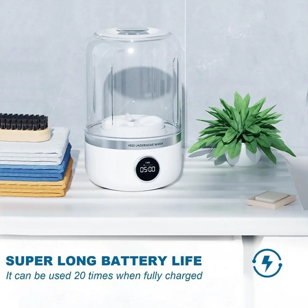Tidesmit 1L portable wireless washing machine for underwear and socks with integrated dehydration laundry bucket