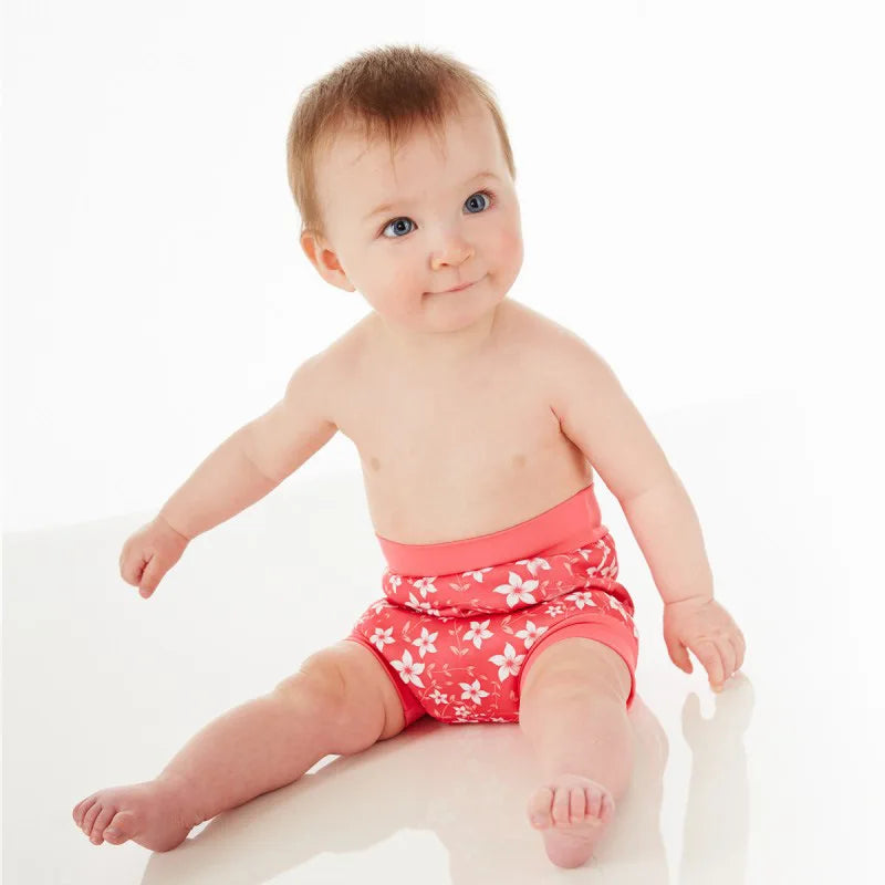 Infant Children Leakproof Swimming Nappies Newborn Baby High Waist Swimming Trunks Baby Boys Girls Cartoon Printed Cloth Diaper