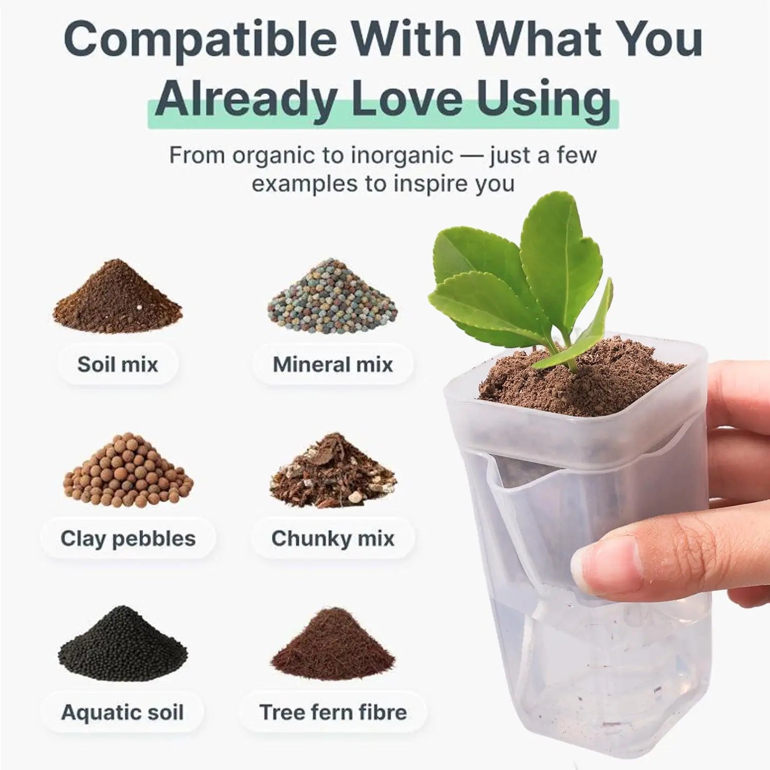 Double Layer Self Watering Planter Drainage Holes Flower Plant Pot Clear Seedling Propagation Container Desktop Garden Supplies
