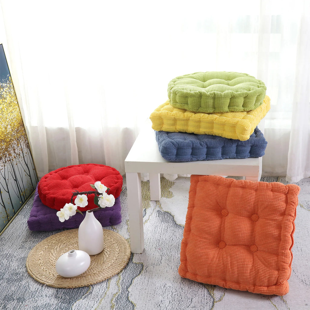 Tufted Seat Cushion Large Square Round Thicken Chair Pad Tatami Floor Pillow Cushion for Home Office Patio Dining Chairs 50x50cm