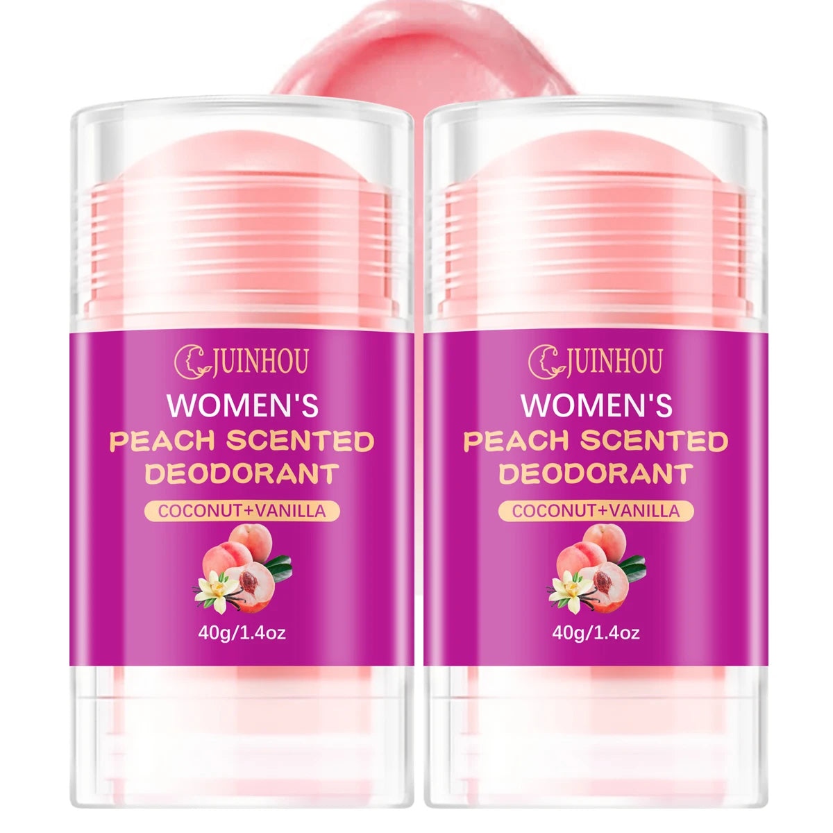Tidesmit JUINHOU 40g women's peach scented moisturizing deodorant stick antiperspirant for gentle underarm care