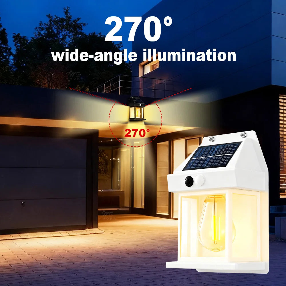 4PCS Solar Wall Light Outdoor Waterproof Sunlight Pathway Fence Lamp Yard Luminous Wall Washer Garden Decoration Tungsten Light