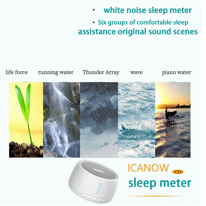 Portable Mini Smart Sleep Therapy Instrument Portable White Noise Machine 30 Sounds 36 Levels for Adult Baby and Household Use