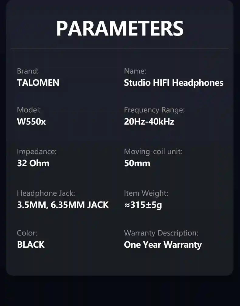 Over-Ear Studio Monitor Headphones - W550x Low Latency Audio Tidesmit