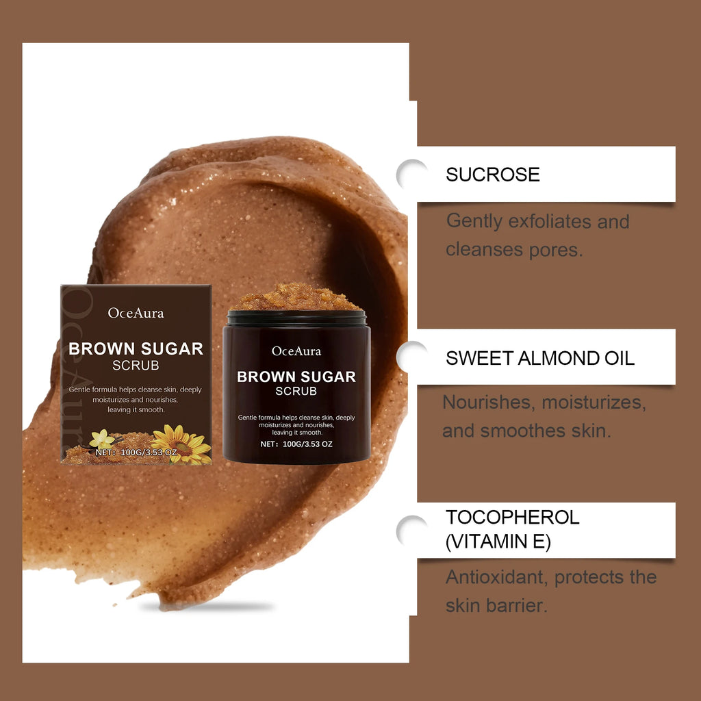Brown Sugar Body Scrub 100g - Natural Exfoliating Skin Treatment Scrubs Treatments Tidesmit