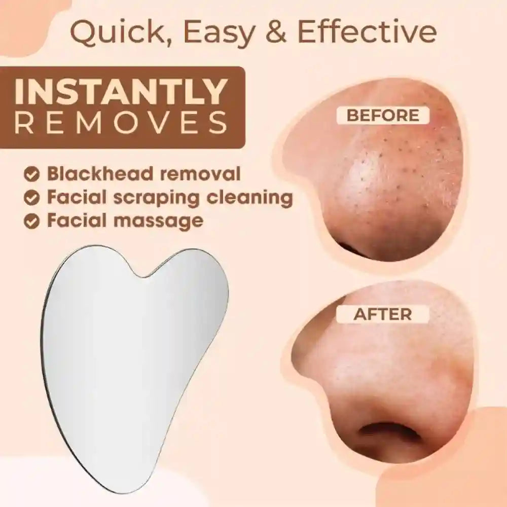 Stainless Steel Gua Sha Face Massager - Ergonomic Heart Shape Tool Eye Massage Instrument Tidesmit