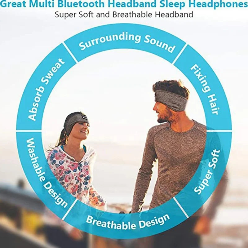 Wireless Sleep Headphones Headband - Breathable Soft Bluetooth Fabric Tidesmit