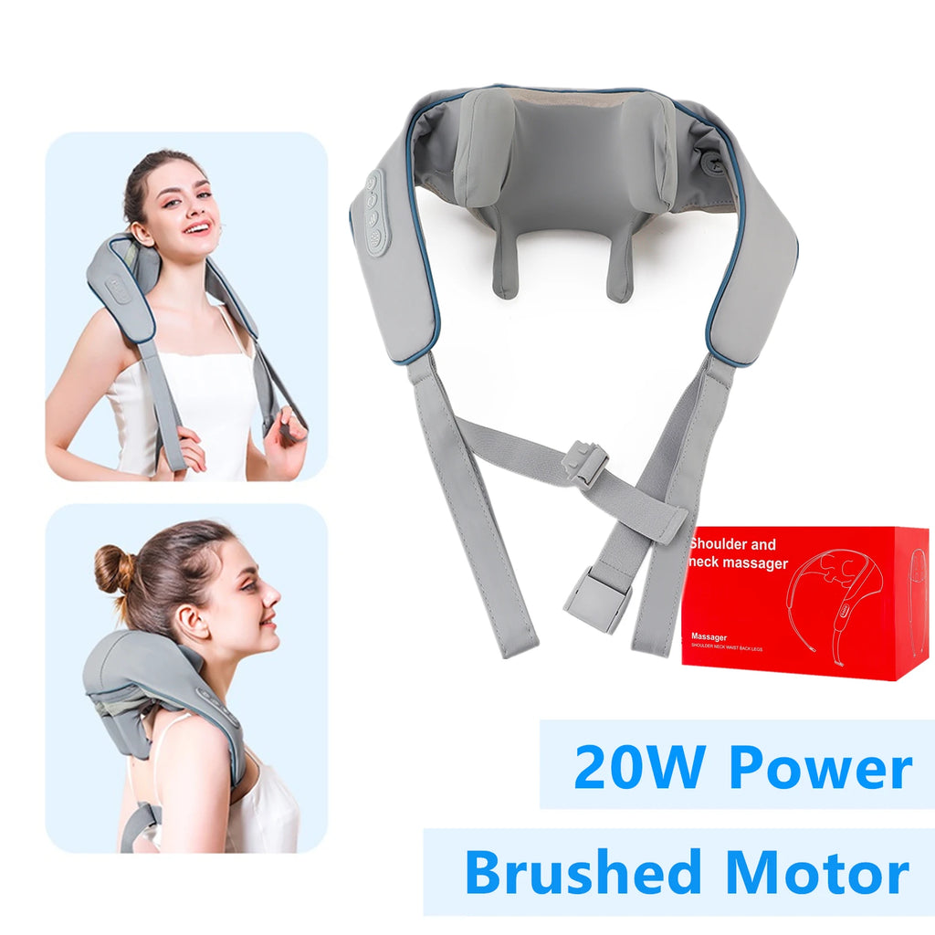 Electric Neck and Shoulder Massager - Cordless Deep Tissue Heat Therapy Body Shaping Massage Equipment Tidesmit