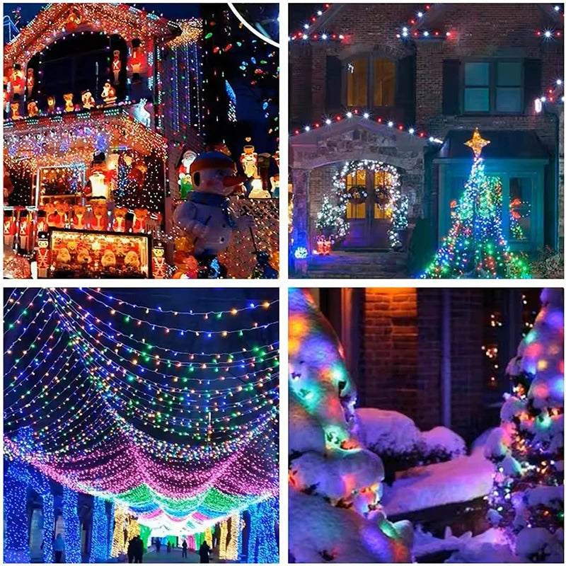 Outdoor Solar Powered Lighting LED Solar String Lights Courtyard Lights Waterproof Starry Fairy Lights For Festival Party