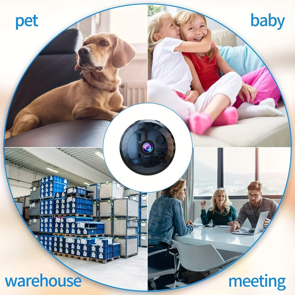 Mini 2.4G WiFi 170 Wide-angle CMOS Night Vision Motion Detection Weatherproof Family Security Camera with Memory Card Storage