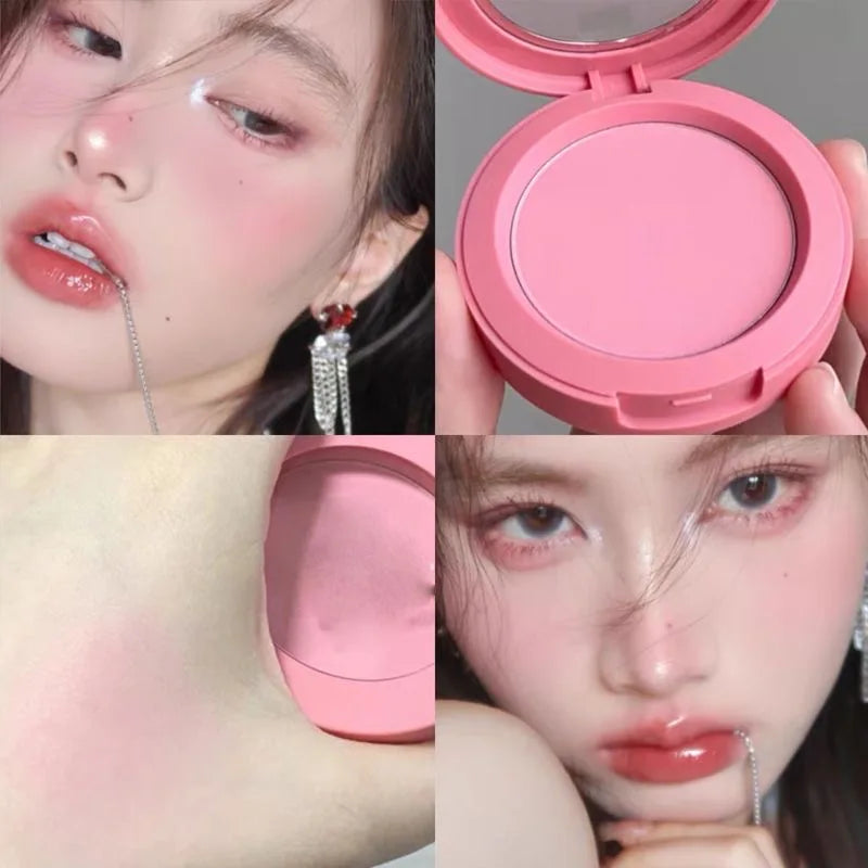 Tidesmit Herorange monochrome matte blush powder in peach orange shade close-up texture detail