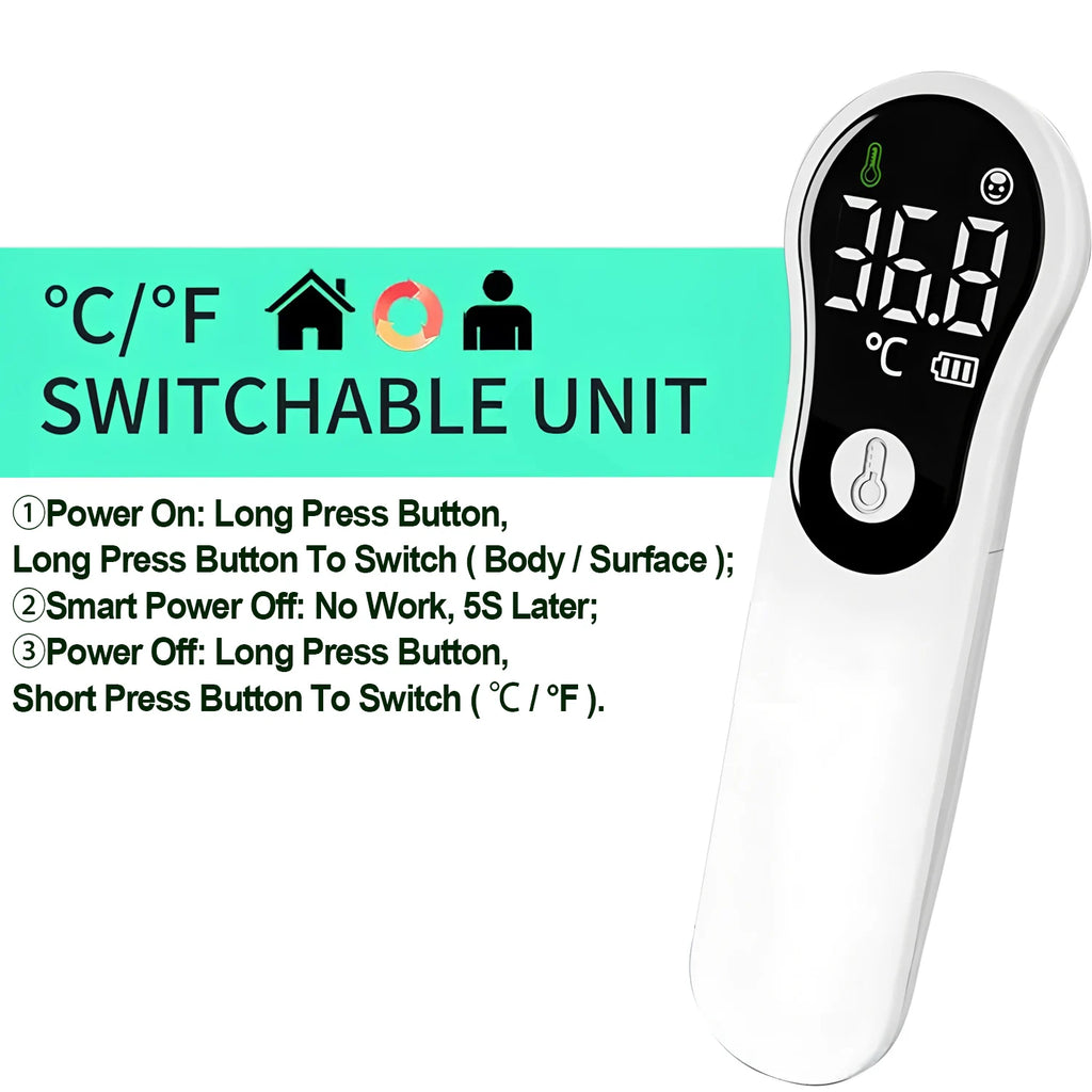 Medical Infrared Forehead Thermometer Backlit Digital Non-contact Laser Household LCD Baby Adult Fever Infant Body