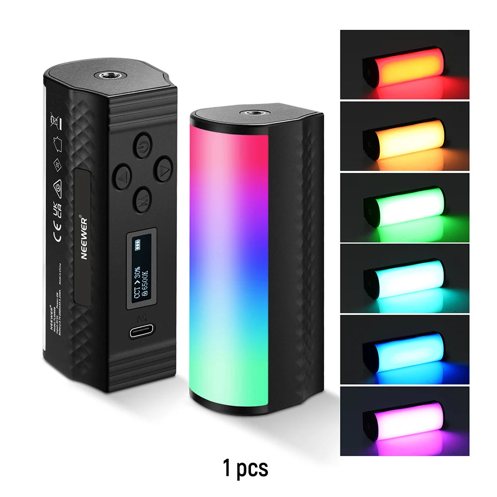 Magnetic LED Video Light Wand - Portable RGB Stick for Content Creation 1 Pack Tidesmit