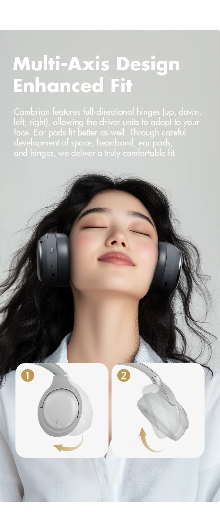 Wireless Noise Cancelling Headphones Over-Ear - Studio Audio White Tidesmit
