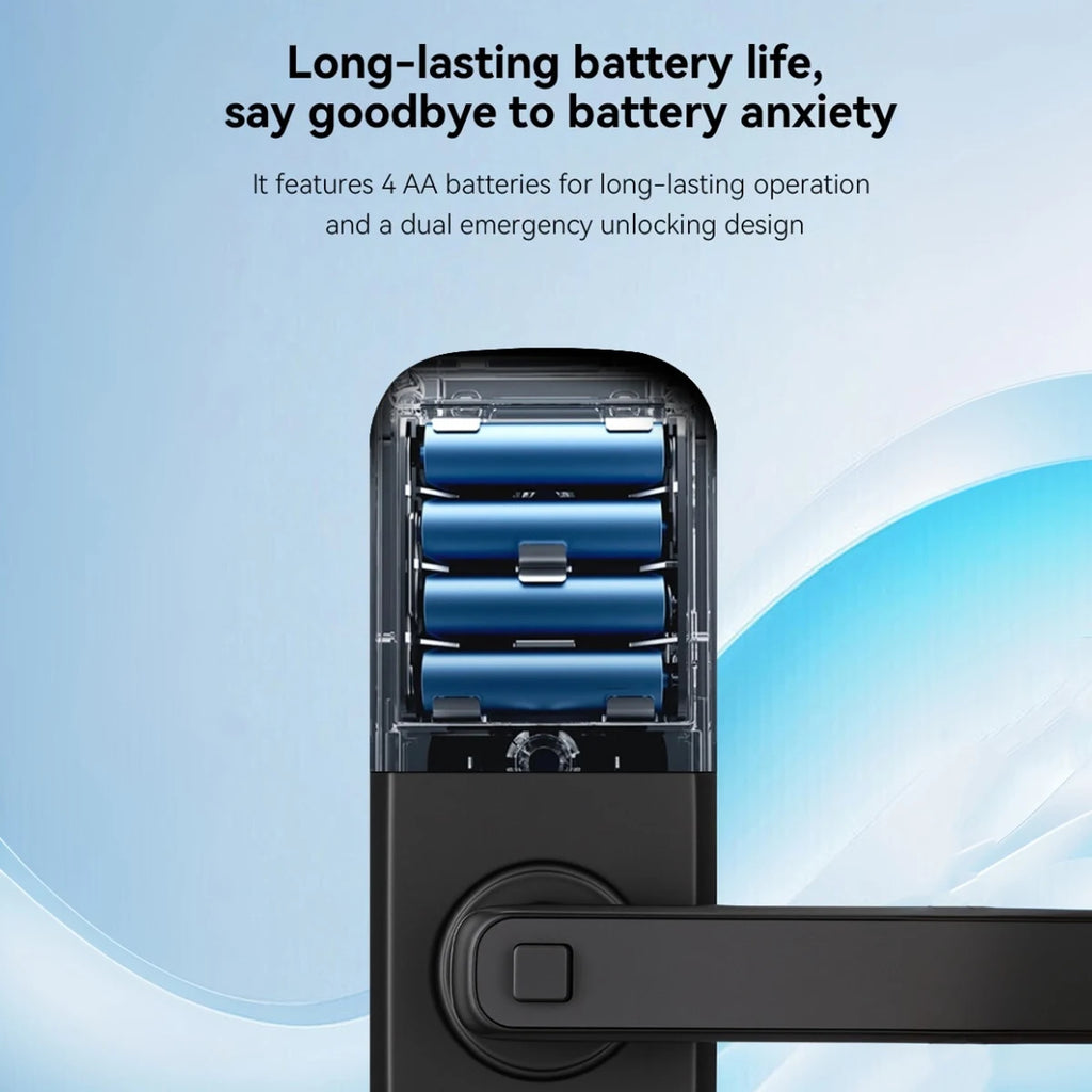 Keypad Door Lock With Handle Fingerprint Door Lock Smart Doorbell Cat eye Peephole Camera Tuya Wifi App Door Locks For Bedrooms