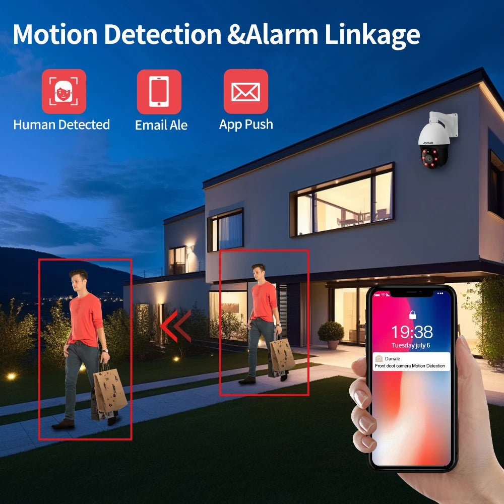 8MP 4K IP Camera Outdoor PTZ 30X Zoom CCTV Varifocal Onvif H.265 Dome POE Audio IMX415 Security Camera Hikvision Protocol