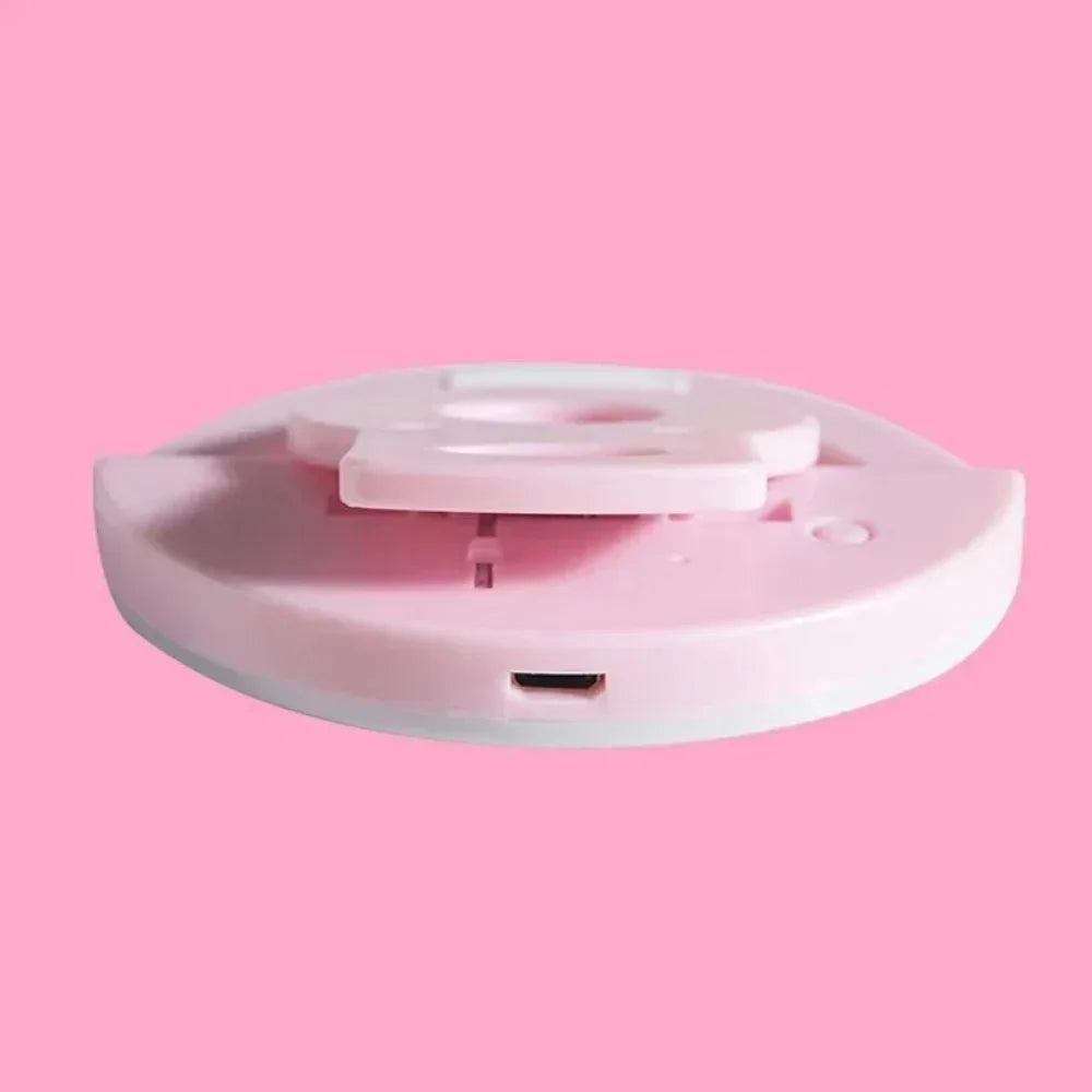 LED Selfie Ring Light, 3-Level Brightness, Portable USB Pink Tidesmit