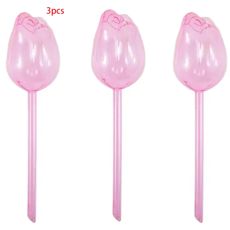 Automatic Plant Watering Tulip Dripper Set 1 3 6 12 Pcs Lightweight Houseplant Drip Irrigation Device for Indoor Outdoor Flower Pot Garden