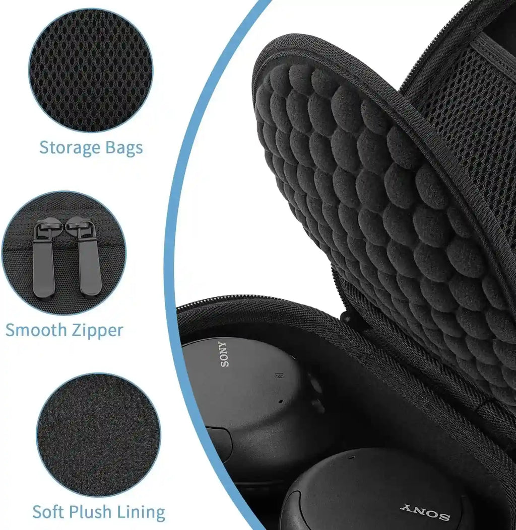Sony WH-CH720N Hard Case - Durable Protective EVA Travel Bag Tidesmit