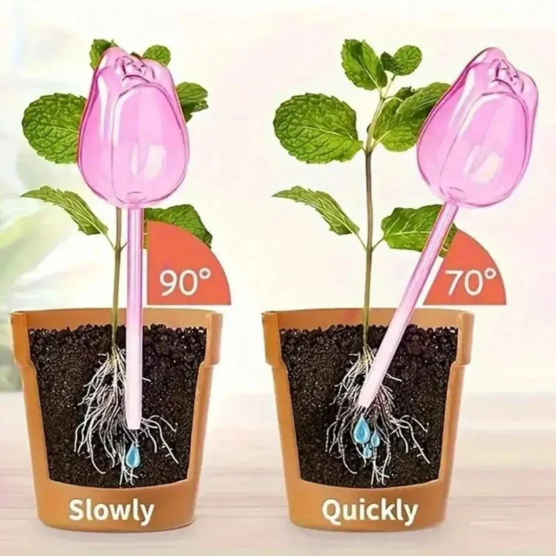 Automatic Plant Watering Tulip Dripper Set 1 3 6 12 Pcs Lightweight Houseplant Drip Irrigation Device for Indoor Outdoor Flower Pot Garden