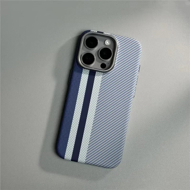 iPhone 16 Pro Max MagSafe Case | Carbon Fiber Shock-Absorbing Cover Blue Tidesmit