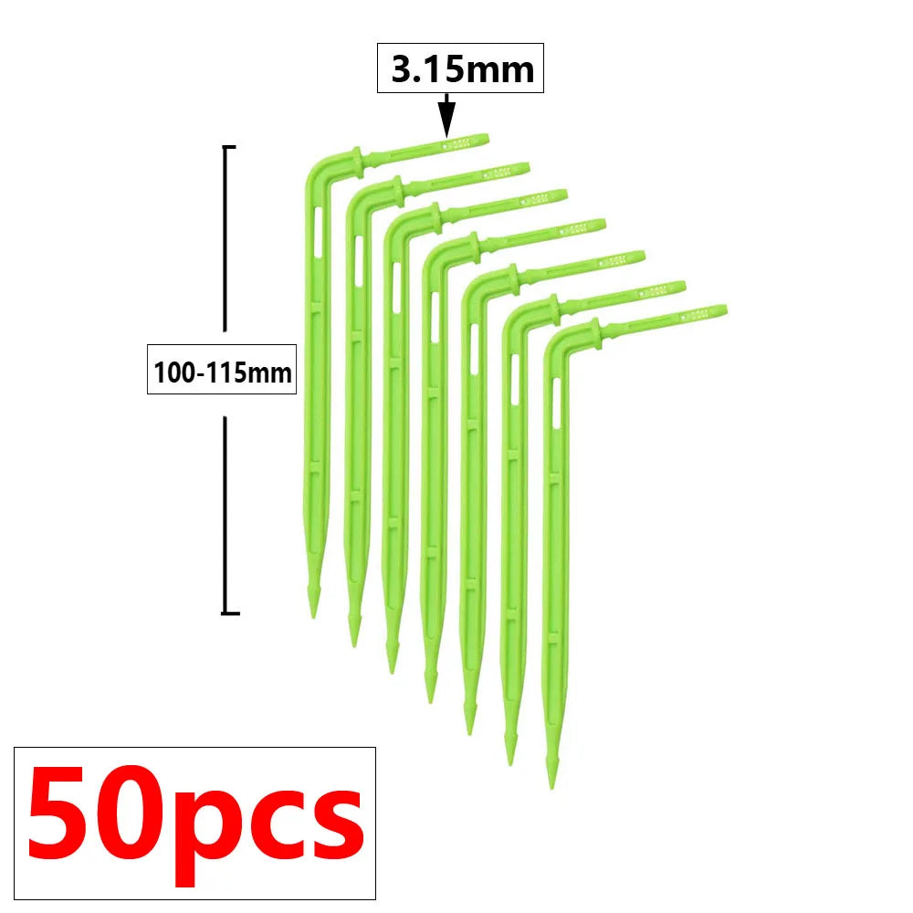 Greenhouse Potted Curved Arrow Dropper Micro Drip System 2L4L8L Pressure Compensation Dripper 3/5mm 2/4-way Irrigation Kit