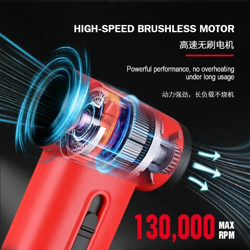 WMARK NG-TB001 red high-speed turbo jet fan with 130,000RPM brushless motor for powerful, hair-safe air drying.