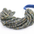 AAA Natural Rare Green Sapphire Faceted Tyre Shape Beads 3-4mm 16 inches Stone Beads For Jewelry Making At wholesale price