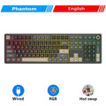 RK Royal Kludge R108 Wired Gamer Keyboard 100% 108 Keys MDA PBT Keycap Gasket RGB Hot-swappable Mechanical Keyboard Volume Knob