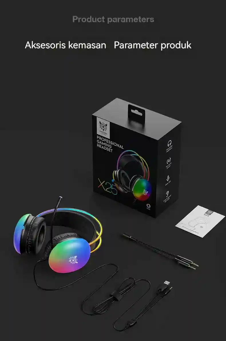 Gaming Headset with Noise Canceling Mic - Over-Ear Low Latency Black Tidesmit