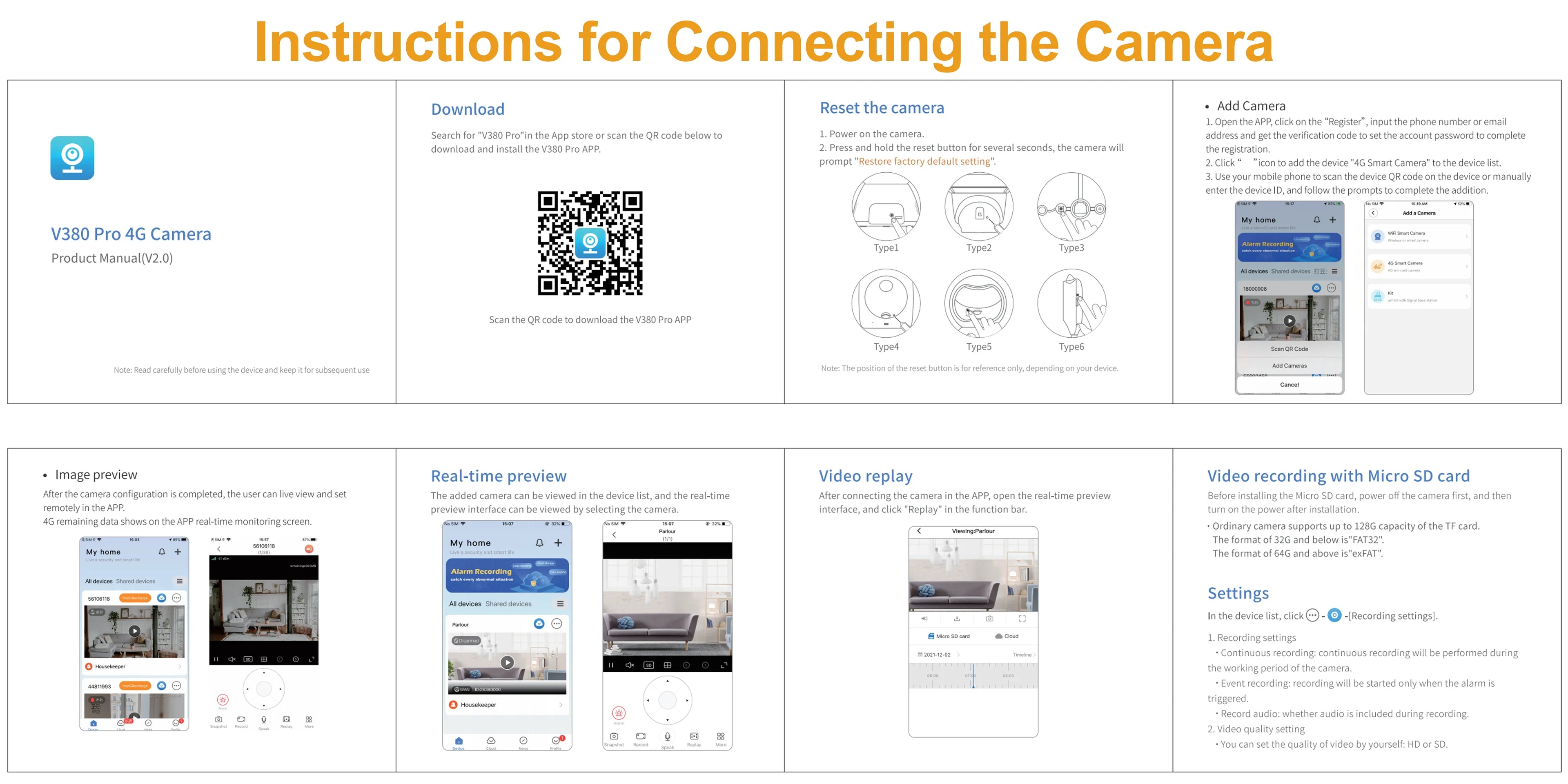 V380 Security Camera 3 Lens 12MP HD 4G Wireless Outdoor Automatic Tracking Humanoid PIR AI Detection 10000mAh PTZ Camera