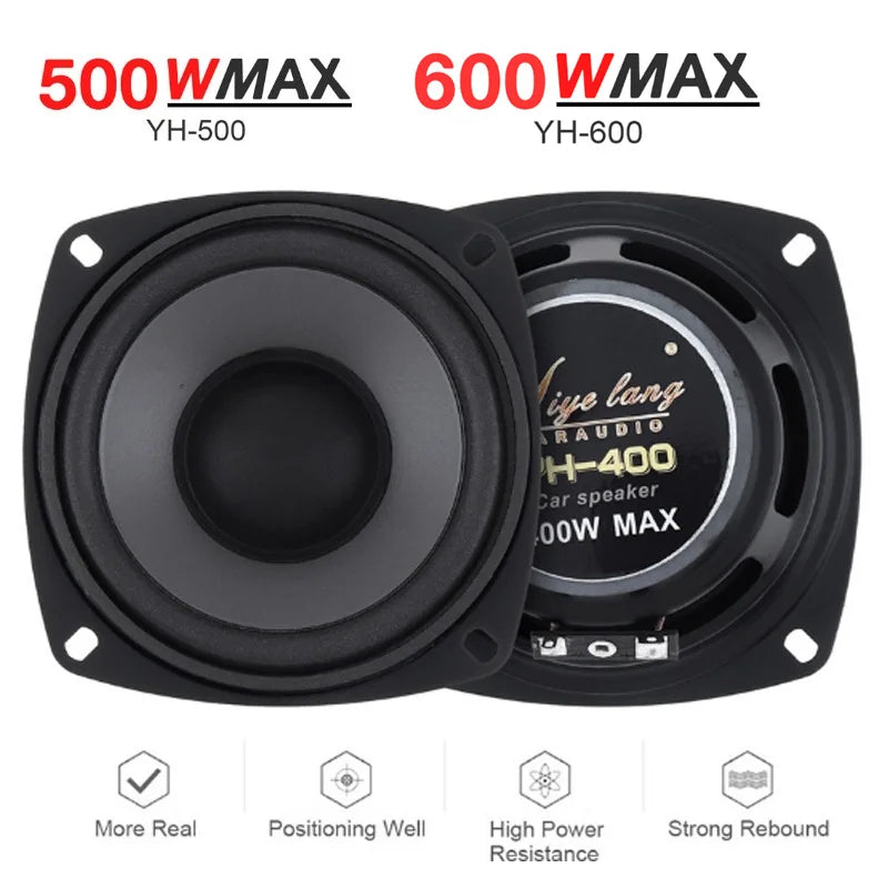1pair 400/500/600W Car Speakers 2-Way Vehicle Door Subwoofer Car Audio Music Stereo Full Range Frequency Automotive Speaker