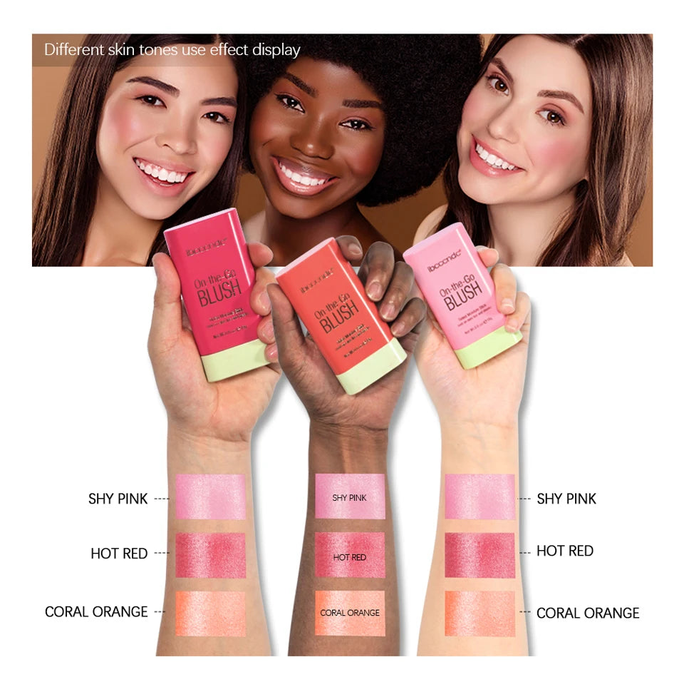 Tidesmit multi-functional waterproof cream blush stick for high color rendering and brightening face makeup