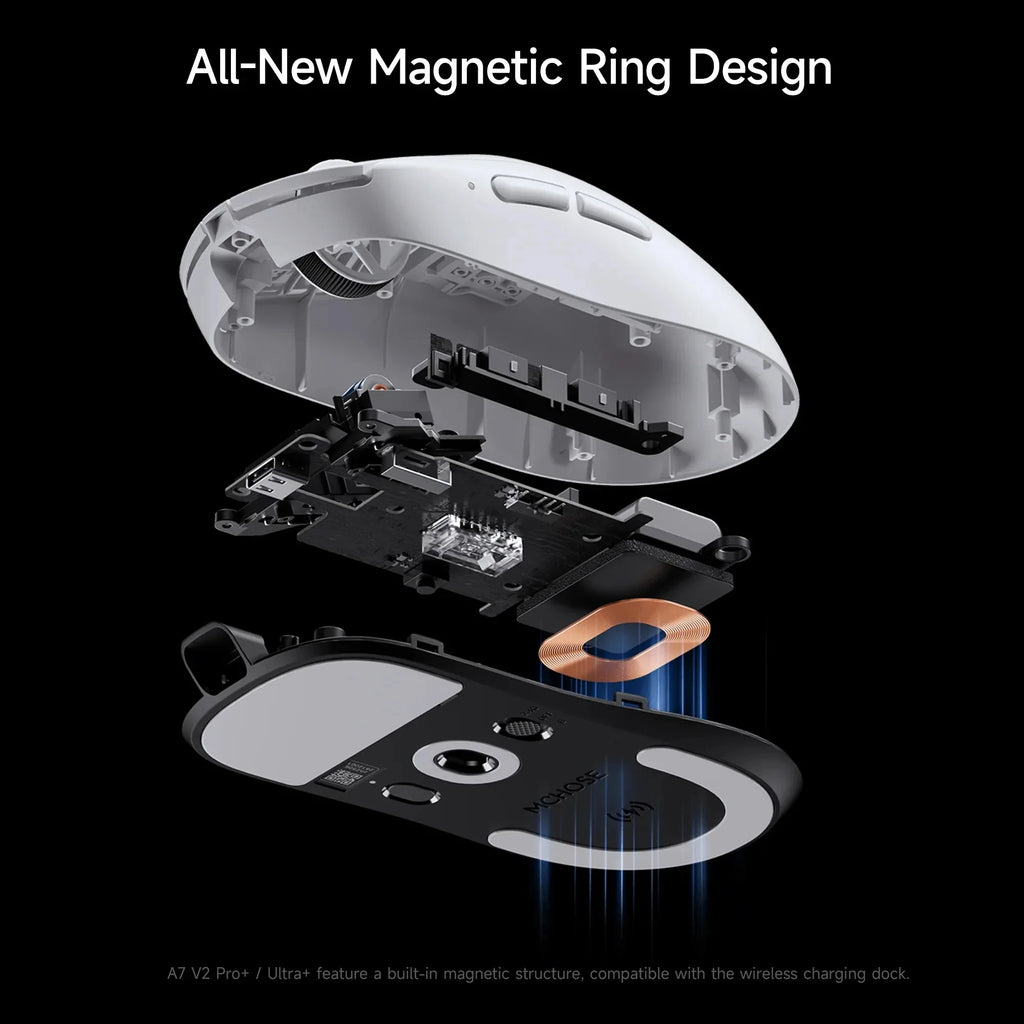 MCHOSE A7 V2 Ultra Plus Lightweight Wireless Gaming Mouse Dual 8,000Hz Polling Rate PAW3950 TI Gaming Esports Office Mouse