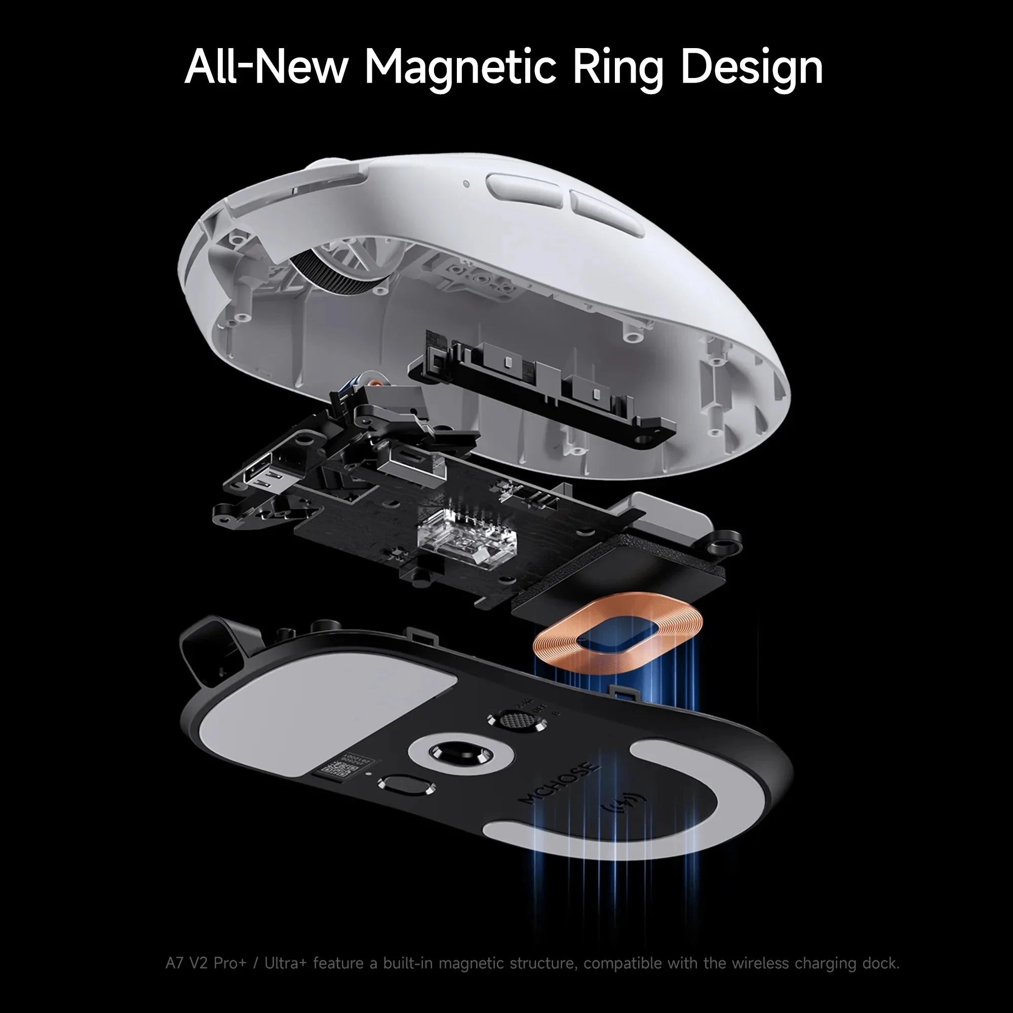 MCHOSE A7 V2 Ultra Plus Lightweight Wireless Gaming Mouse Dual 8,000Hz Polling Rate PAW3950 TI Gaming Esports Office Mouse