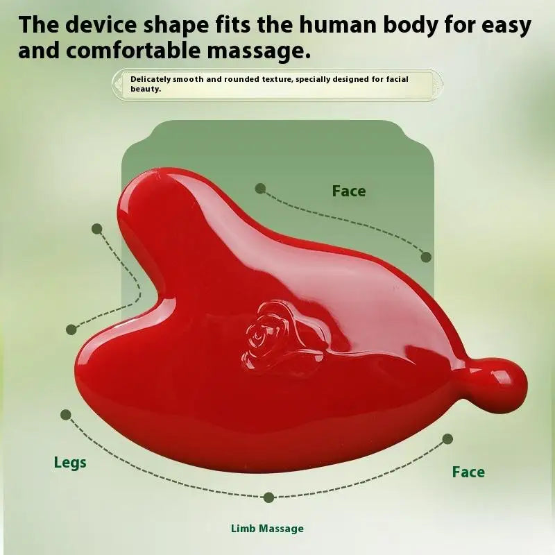Ceramic Gua Sha Scraping Tool for Natural Lymphatic Drainage - Tidesmit Body Shaping Massage Equipment red Tidesmit
