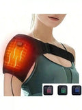 Heated Shoulder Massage Pad - 3-Gear Therapy Support for Neck Relief Relaxation Treatment black Tidesmit