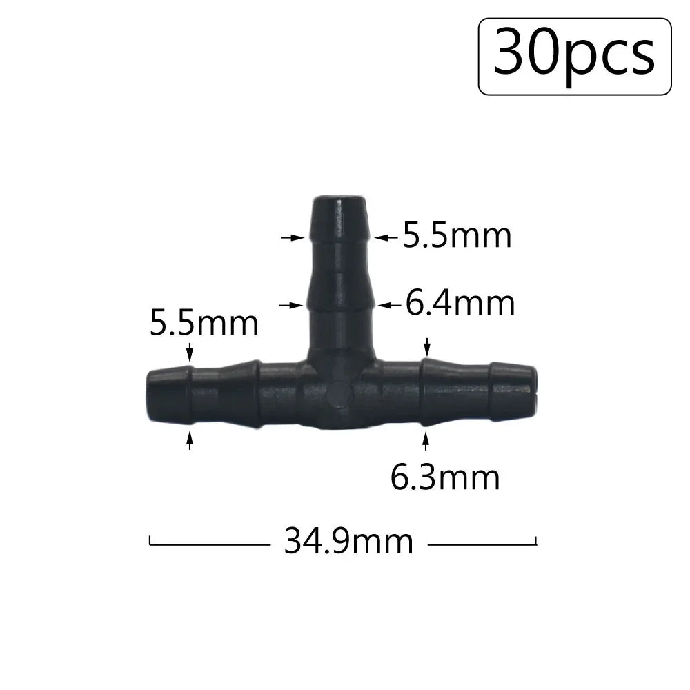 Irrigation Dripper Sprinkler Connector 1/8" 1/4" Hose Barb Tee Elbow Water Pipe Repair  Fitting Garden 3/5 4/7mm Tube Coupler