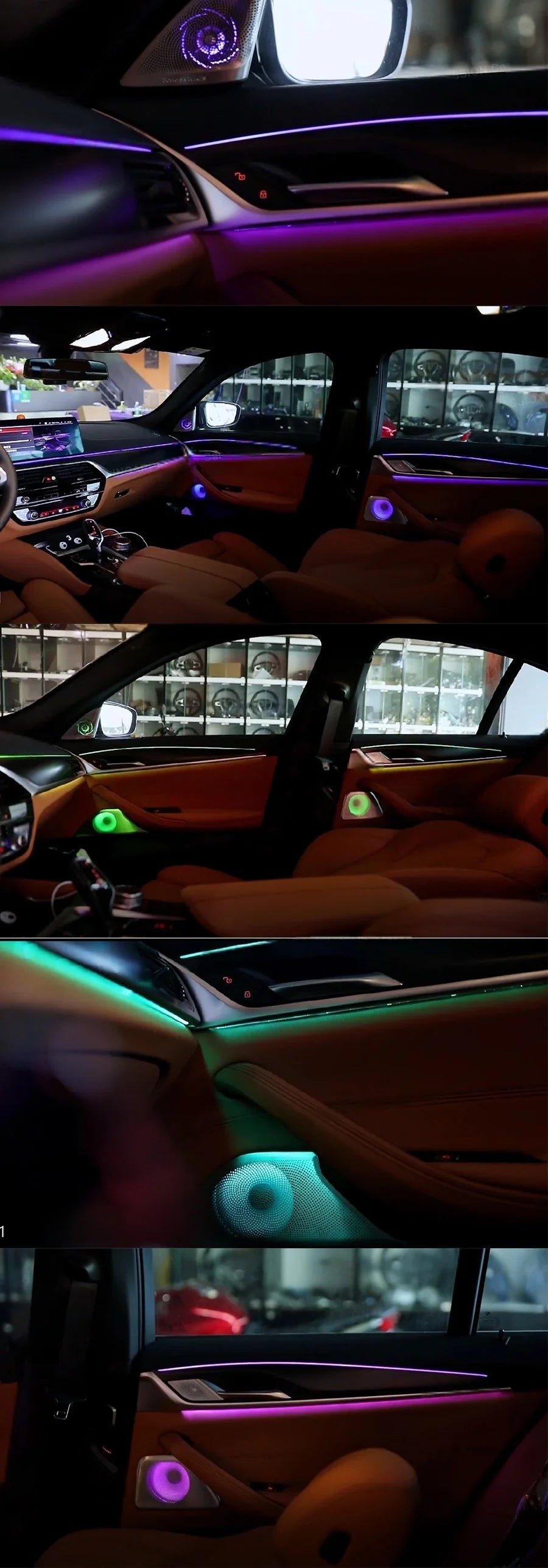 RGB color streamer For BMW 5 Series G30 G31 G30 2017-2023 OEM Design Ambient Light Interior Lighting Upgrade Precise Fit